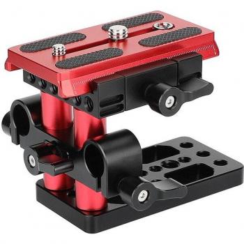 Soporte HDRIG‑Manfrotto – Bloque de Riel 15 mm Ajustable Rojo