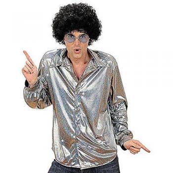 Widmann Silbernes Disco-Hemd mit Glitzereffekt (XL) – Party‑Glanz Edition
