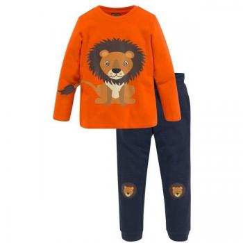 Kinderwelt Outfit 2‑teilig – Shirt & Hose, Löwen-Print in lebendigen Farben