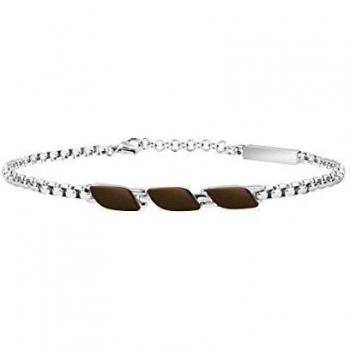 Bracciale in acciaio marrone per uomo