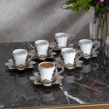 Juego de 6 tazas de café en inglés brillante