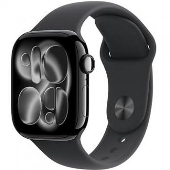 Apple Watch Series 11 42 mm Jet‑Black Aluminum, GPS & Cellular, Black Sport Band – Small/Medium