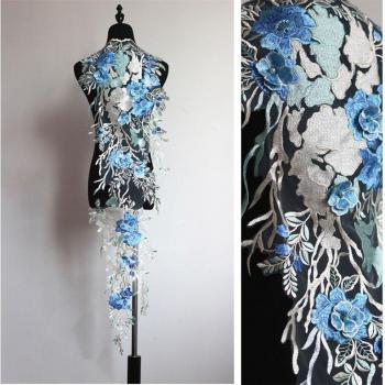 1,18 m Spitze mit Perlen, Stoff für DIY Brautkleid und Vorhang, handgefertigte Stickerei, 5 Farben