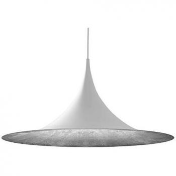 Lampadario a binario Louie, portalampada E27, massimo 42 watt, metallo, colore bianco opaco con sfumatura argento, dimensioni Ø57cm
