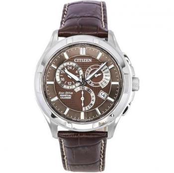 Citizen Eco-Drive Perpetual GMT 100M Men's Watch with Brown Leather Strap BL8160-07X