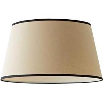 Valuelights Aspen Linen Black Trim Edge Tapered Easy‑Fit Pendant Lamp Shade – Off White