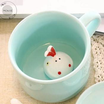 Taza de Café de Leche con Diseño Animal