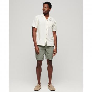 Superdry Bermudas de Lino con Cintura Ajustable