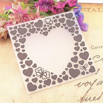 12.6x12.6cm Heart Design Embossing Folder for Scrapbooking