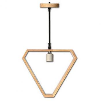 TECNOLUX EURO Lámpara colgante de madera Rosca E27 para Restaurante y Dormitorio 25x28.5x5 cm color natural