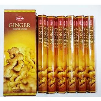 Natural Ginger Fragrance Hexa Incense, 6 Packs x 20 Sticks