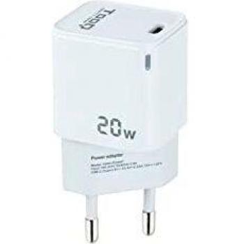 Tooq cargador de pared usb-c pd20w, blanco