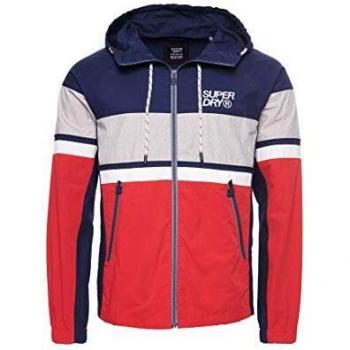 Superdry Hombres Chaqueta Azul Marino 100% Cierre Integral