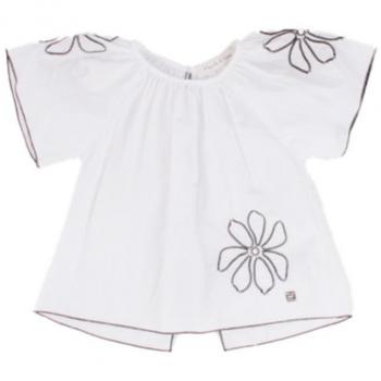 Manila Grace Baby Tee Latte Ricami