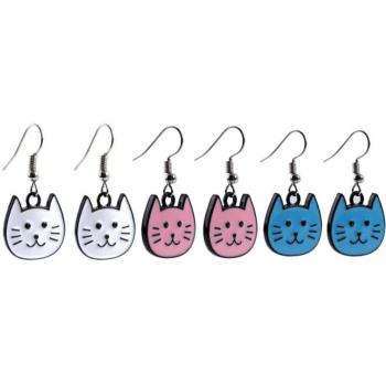 JOE COOL Cute Cartoon Cat Face Drop Earrings