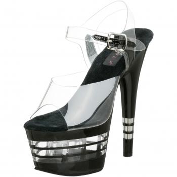 Pleaser Damen Adore-708LN Plateausandalen, Transparent