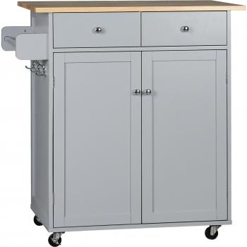 Rolling Utility Cart with Hooks and Storage Drawers