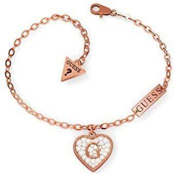 Bracciale GUESS con ciondoli a forma di cuore in oro rosa UBB79064