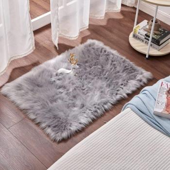 Tappeto Pelliccia Soffice Rotondo 60x60 Grigio – Design per Salotto
