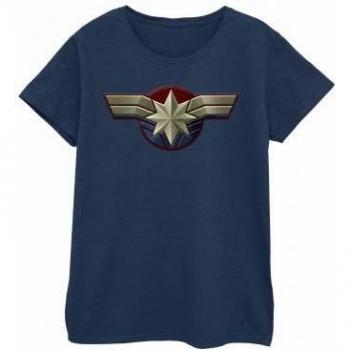 Navy Blue Captain Marvel Women's Emblem Tee
