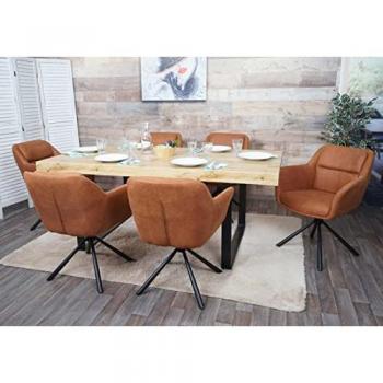 Colección de 6 Sillas de Cocina HWC-K33 con Movimiento Automático y Apariencia Marrón