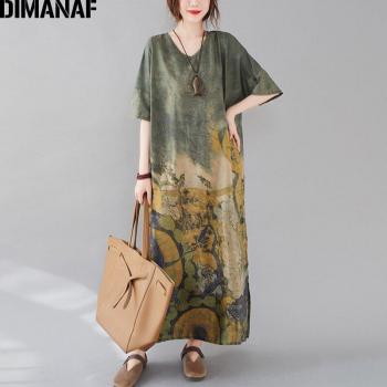 Vestido chino vintage para mujer con estampado floral en tallas grandes