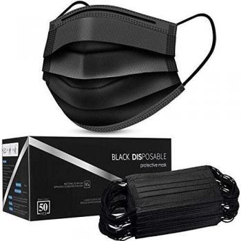 Triple Layer Black Face Mask Box of 100