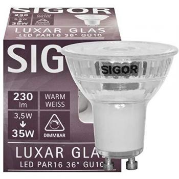 LED Leuchtmittel Luxar PAR16 Reflektor Glas Klar 4W GU10 230lm 3000K dimmbar