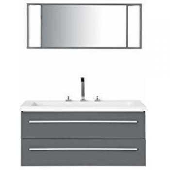 BELIANI Modern Grey Bathroom Vanity Set