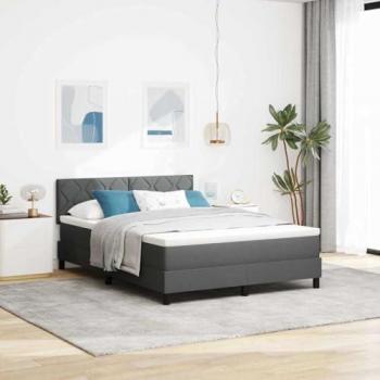 Lit à Ressorts avec Matelas et LED Gris Foncé 160 x 200 cm VidaXL