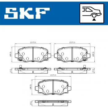 Bremsbelagsatz Hinterachse SKF VKBP 90569 A