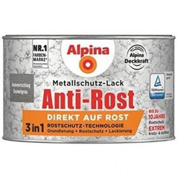 Alpina Antirost Metallschutzlack Hammerschlag Dunkelgrau 300 ml