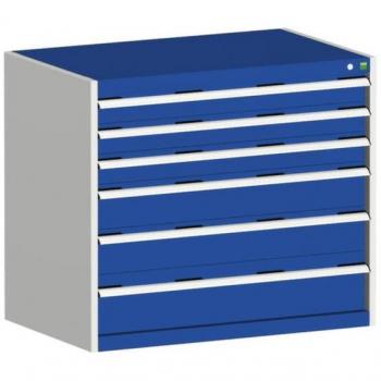 Cubio 6-Drawer Filing Cabinet (200KG) 1050x750x900mm RAL 7035