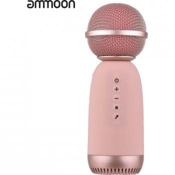 Micrófono Inalámbrico Ammoon MC-001 para Karaoke, Altavoz Incorporado, Compatible con Móviles y Tablets