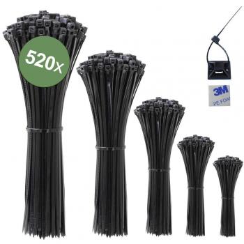 Serre-câble noir résistant UV 520 pcs