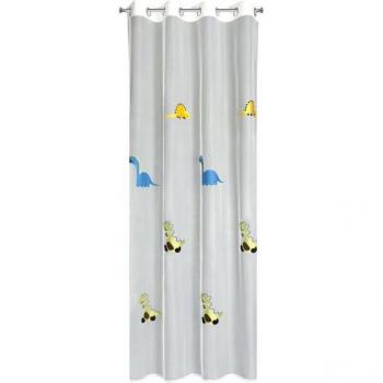Eurofirany Ösenvorhang 140 × 250 cm – Gemusterte Blumen, Dinosaurier & Autos
