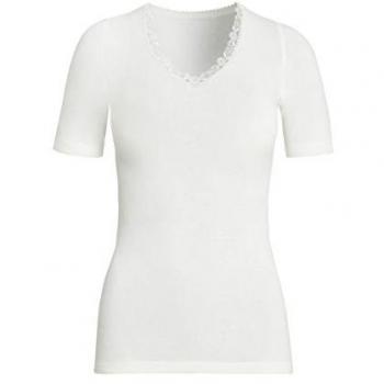 Con‑Ta Damenangorashirt – Weiß, Kurzärmlig – Premium-Qualität