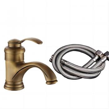 Vintage Brass Bathroom Faucet – Retro Kettle Spray Sink Valve