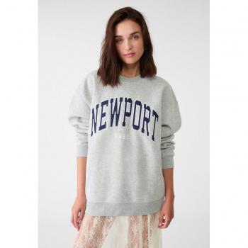 Stradivarius Sweatshirt in Grau mit „Newport-Aufdruck S für Frauen