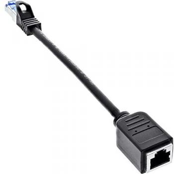 InLine® RJ45 Protektor Verlängerungskabel, S/FTP, Cat.6A, 0,2m