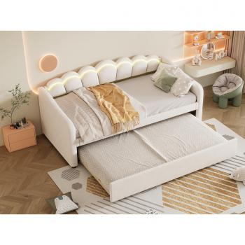 Cama Individual 90x200cm con Cama Nido y LED