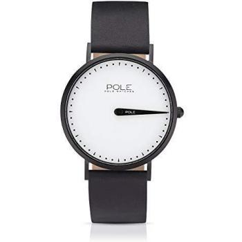 POLE Watches Reloj Clásico de Cuero Negro para Hombre Modelo C-1002BL-NE07