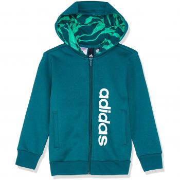 Jungensport-Jacke adidas Linear Full Zip, Kapuze, 128 cm,