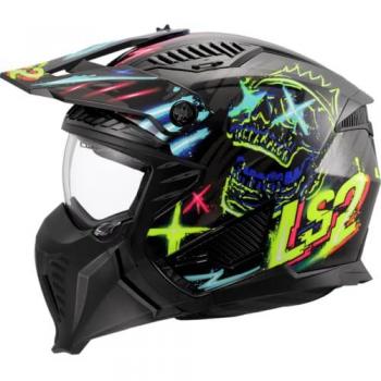 Casco Crossover Ls2 OF606 Drifter Rayz Nero Blu M