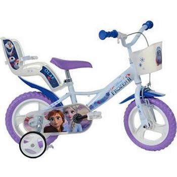 Bicicletta con ruote da 12 pollici, marchio Dino Bikes, modello Frozen color bianco/viola per ragazze