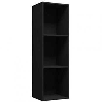Stilvolles Bücherregal Schwarz 36x30x114 cm für Wohnzimmer