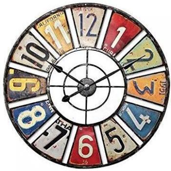 Robuste XXL Quarz-Wanduhr in Metalloptik, Ø 60 cm