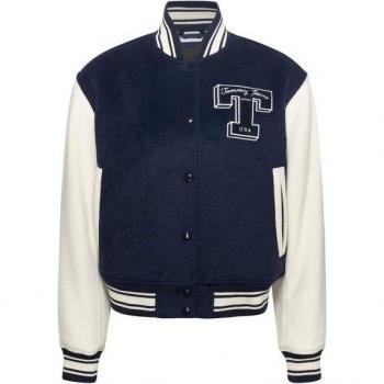 Streifen-Bomberjacke von Tommy Jeans in Dunkelblau