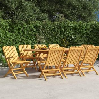 VidaXL Folding Patio Chairs 8 pcs 24x26.4x35.4 Solid Wood Teak