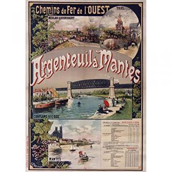 Klassisches Bahnplakat Argenteuil-Mantes (1893)